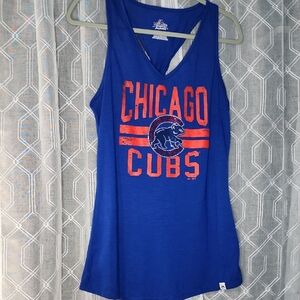 Majestic Chicago Cubs Blue Sleeveless Tank Top with Twist In The Back